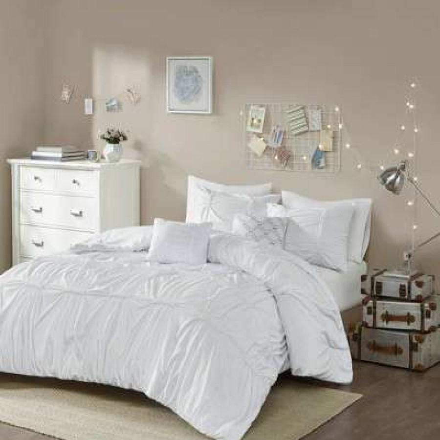 Comforter Bedding Sets * | Flash Sale Intelligent Design Rory Comforter Set White