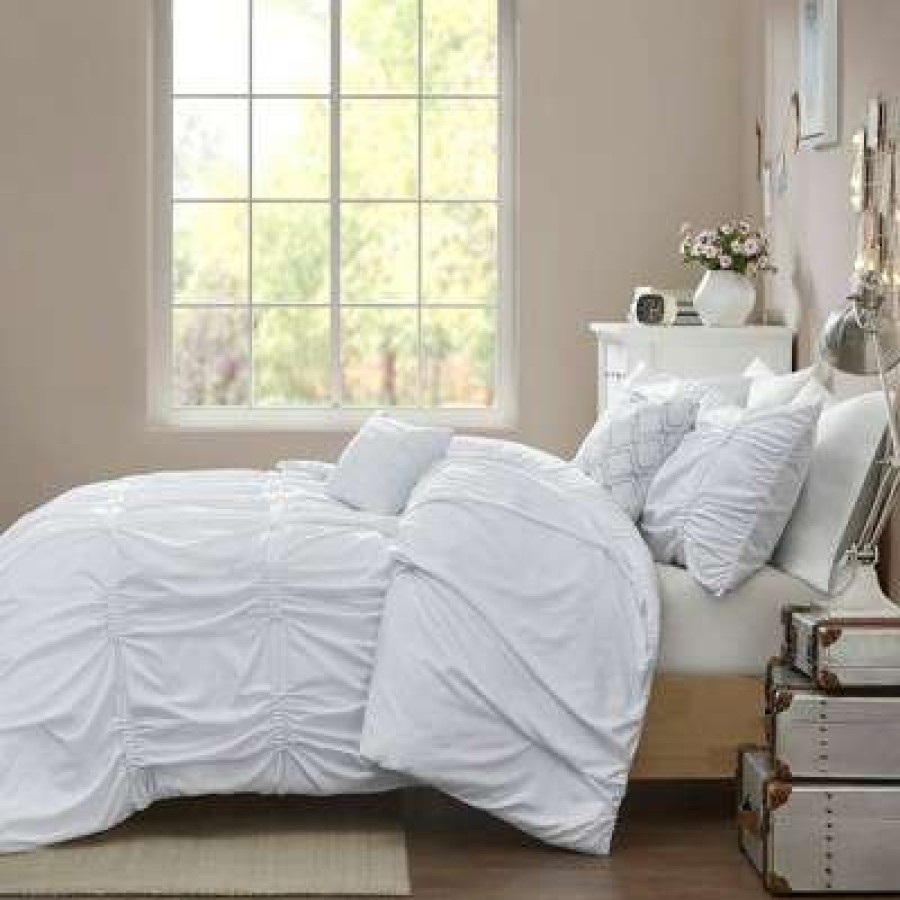 Comforter Bedding Sets * | Flash Sale Intelligent Design Rory Comforter Set White