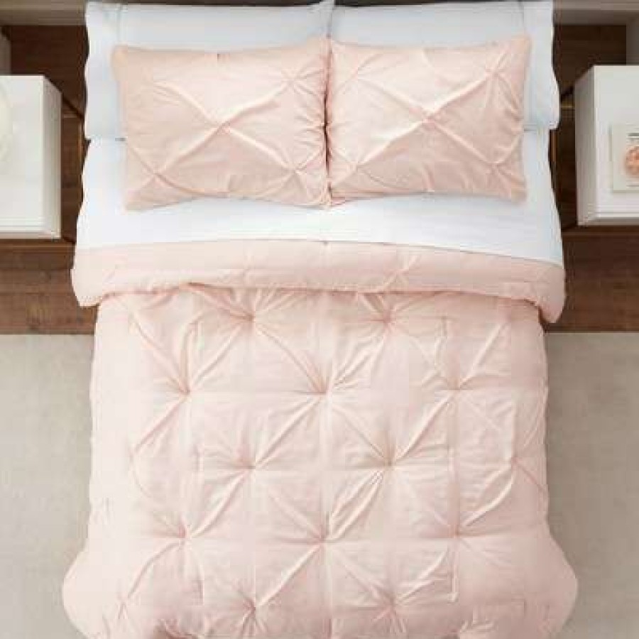 Comforter Bedding Sets * | Hot Sale Simply Clean Pleated Comforter Set Serta