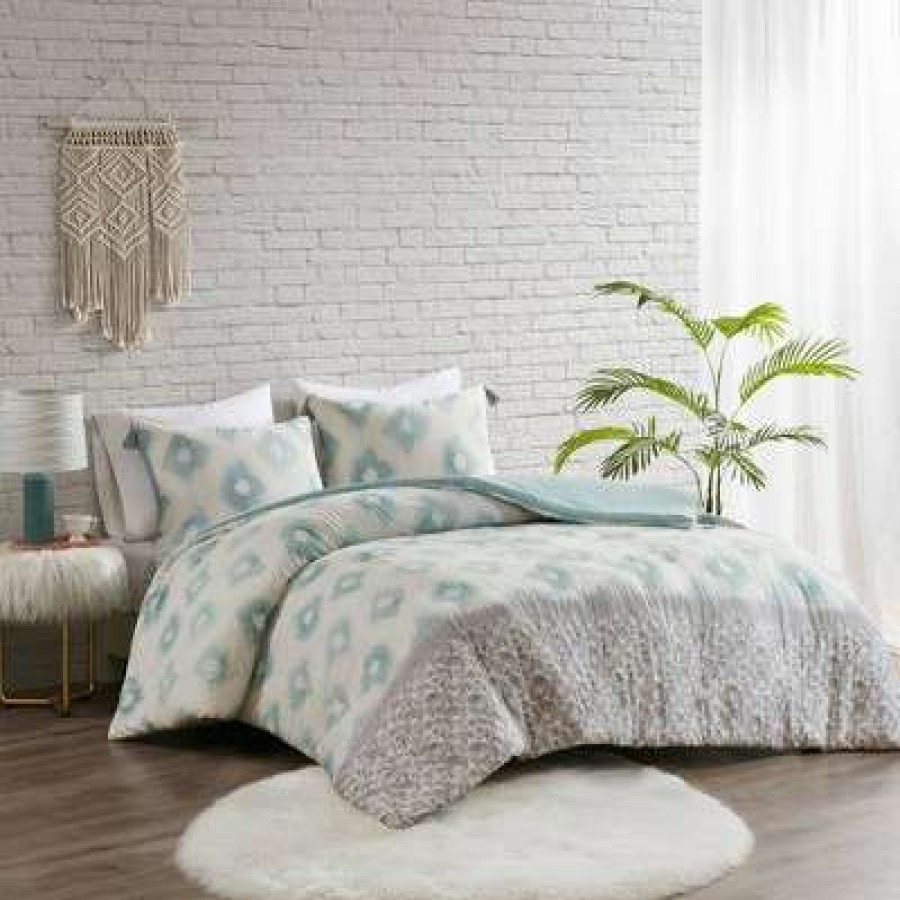 Duvet Cover Bedding Sets * | Brand New Madison Park Chloe Cotton Duvet Cover Set Aqua