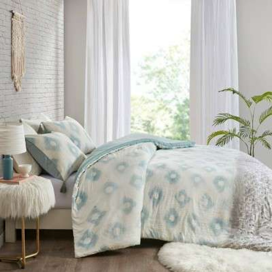 Duvet Cover Bedding Sets * | Brand New Madison Park Chloe Cotton Duvet Cover Set Aqua