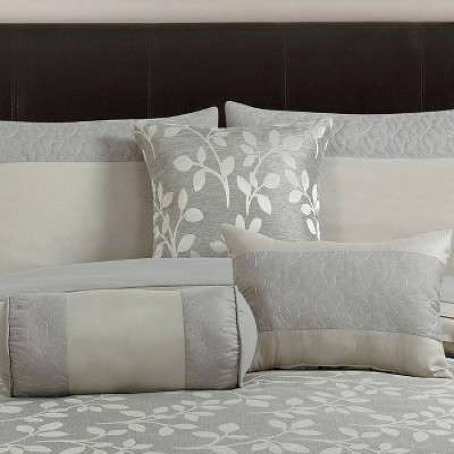 Comforter Bedding Sets * | Best Deal 7Pc Selvy Comforter Set Silver Riverbrook Home