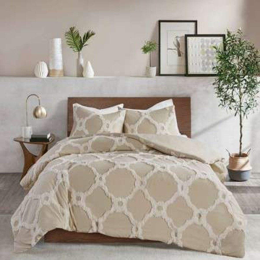 Duvet Cover Bedding Sets * | Outlet Madison Park 3Pc Leena Cotton Geometric Duvet Cover Set