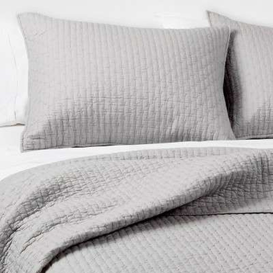 Quilt Bedding Sets * | Budget Gray Solid Quilt And Sham Set (Twin) 2Pc The Industrial Shop