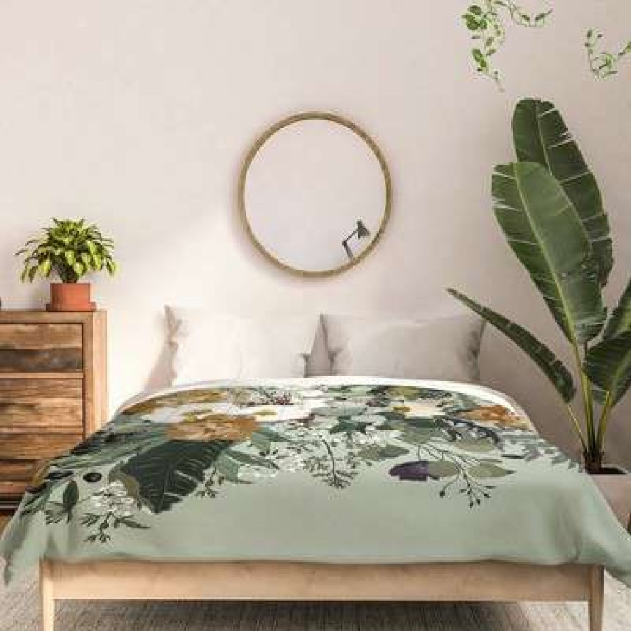 Comforter Bedding Sets * | Coupon Iveta Abolina Paloma Midday 100% Cotton Comforter Set Deny Designs Green