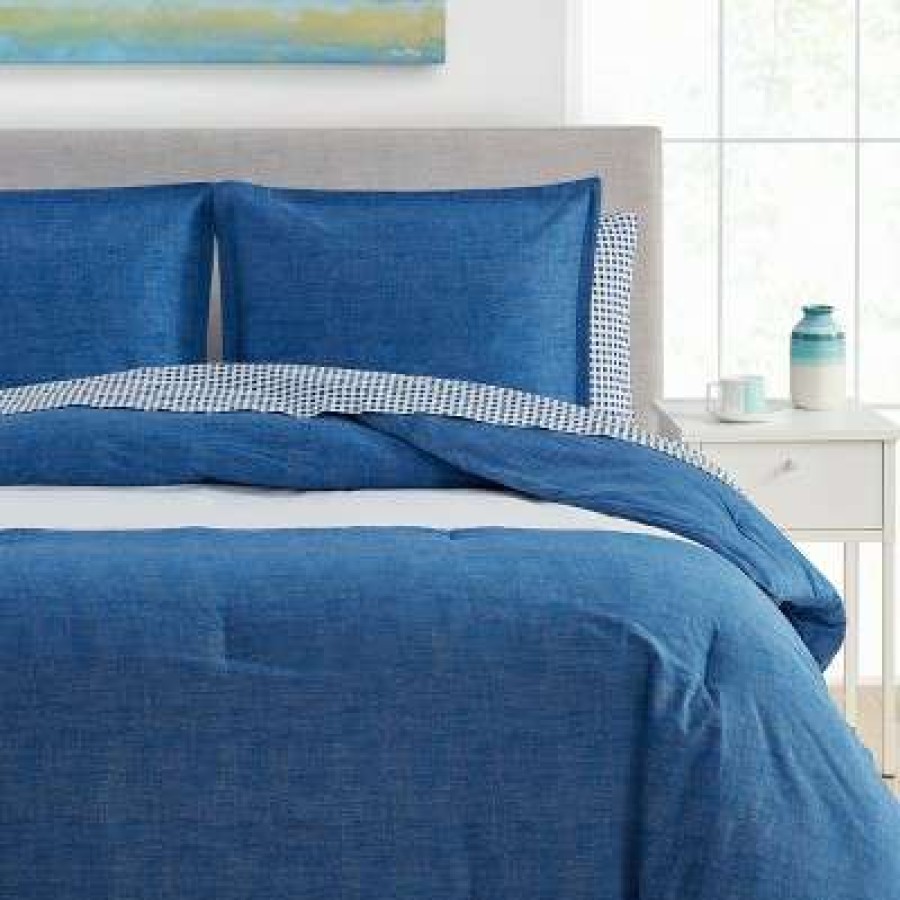 Duvet Cover Bedding Sets * | Wholesale Easton Duvet Cover Set Poppy & Fritz Navy