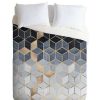 Duvet Cover Bedding Sets * | Cheap Elisabeth Fredriksson Gradient Cubes Duvet Cover Set Deny Designs Blue