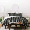 Duvet Cover Bedding Sets * | Deals Nick Quintero Herringbone Duvet Set Deny Designs Black/White