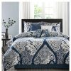 Comforter Bedding Sets * | Coupon Madison Park Adela 7 Piece Cotton Printed Comforter Set Indigo