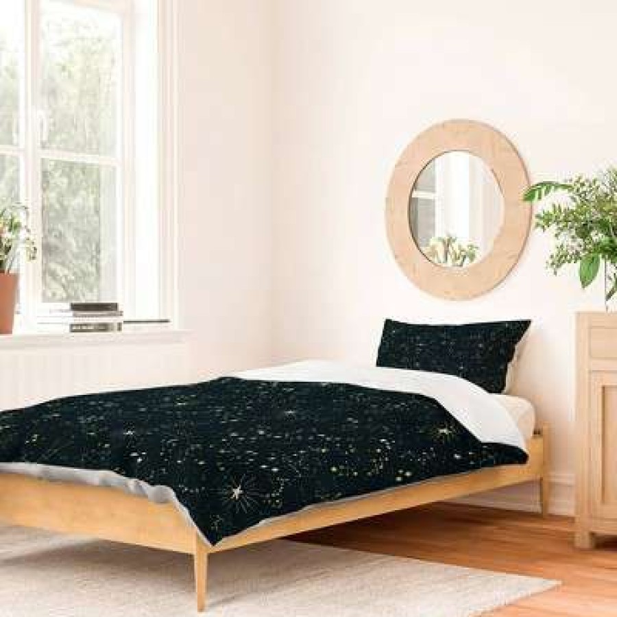 Duvet Cover Bedding Sets * | Promo Joy Laforme Constellations Duvet Set Deny Designs Blue