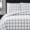 Comforter Bedding Sets * | Brand New Plaid Flannel Comforter Set London Fog Gray