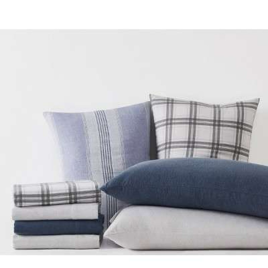 Comforter Bedding Sets * | Brand New Plaid Flannel Comforter Set London Fog Gray