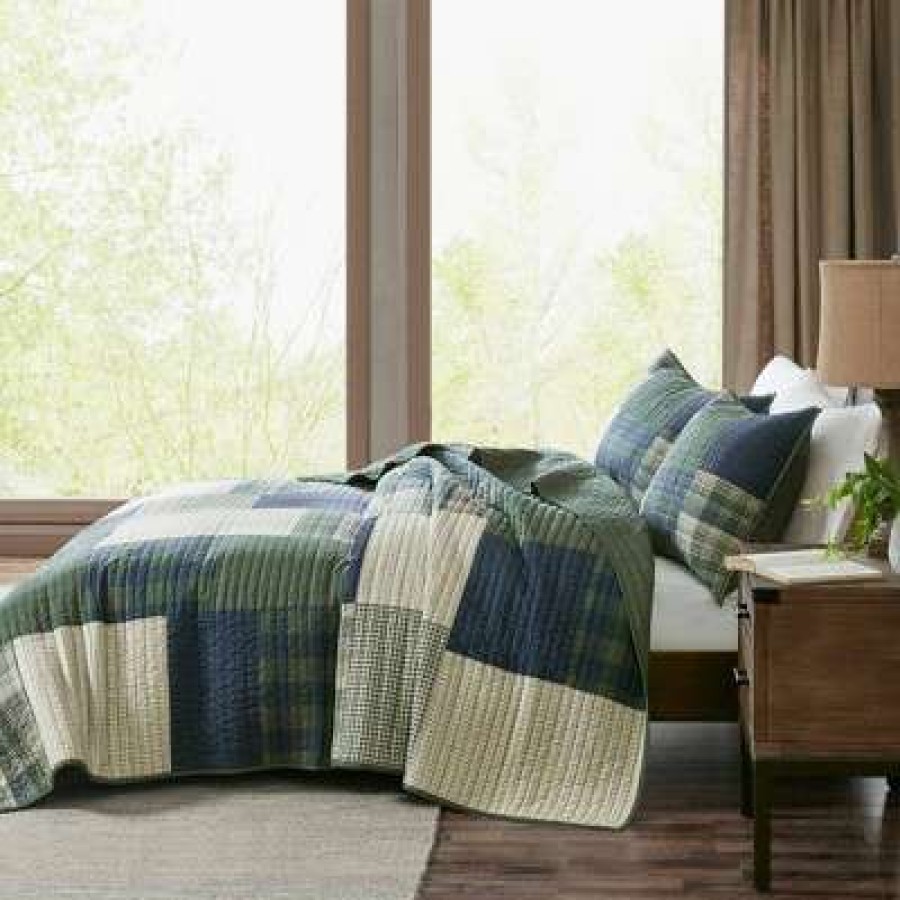 Coverlet Bedding Sets * | Budget Woolrich Mill Creek Oversized Cotton Quilt Set Green