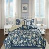 Comforter Bedding Sets * | Best Pirce Madison Park Blue Bedford Cotton Sateen Comforter Set