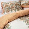 Duvet Cover Bedding Sets * | Budget 3Pc Full/Queen Anya Reversible Duvet Cover And Sham Set Orange Mudhut