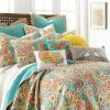 Quilt Bedding Sets * | Buy Palisades Paisley Quilt Set Full/Queen Quilt And Two Standard Pillow Shams Teal Levtex Home