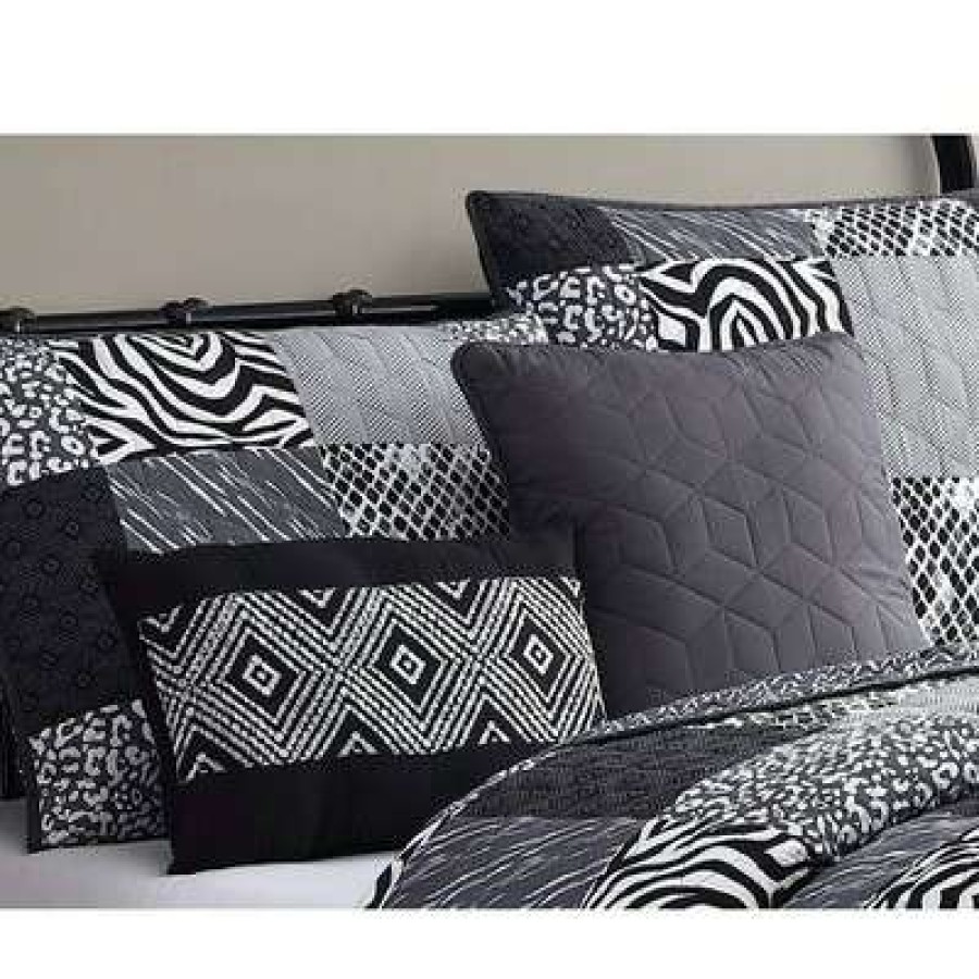 Quilt Bedding Sets * | Outlet Ziva Animal Patchwork 5Pc Quilt Set Geneva Home Fashion