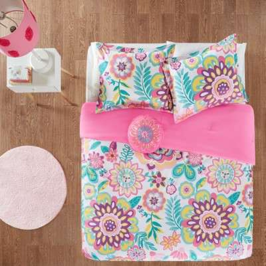 Comforter Bedding Sets * | Best Deal Mi Zone Pink Cora Floral Comforter Set