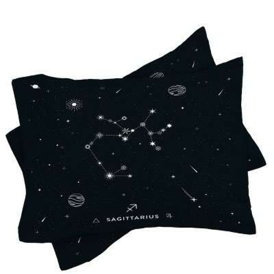 Coverlet Bedding Sets * | Cheapest Cuss Yeah Designs Sagittarius Star Constellation Comforter Set Deny Designs Black