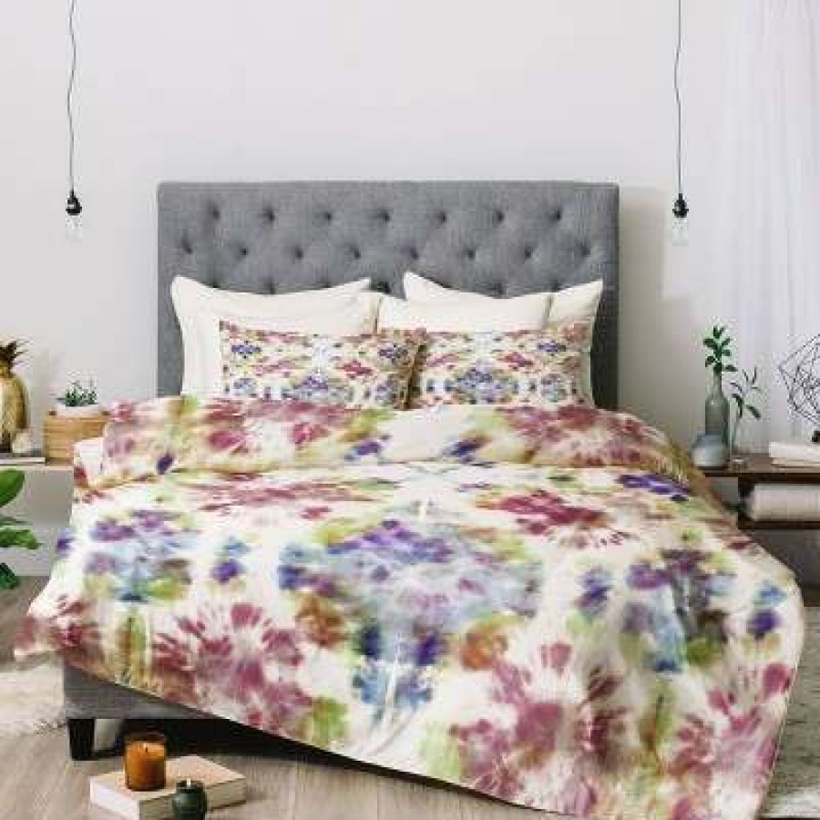 Comforter Bedding Sets * | Best Pirce Schatzi Brown Bexeley Tie Dye Rainbow Comforter Set Deny Designs Multicolored