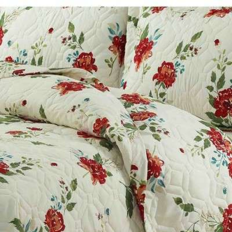 Quilt Bedding Sets * | Buy Lyon Floral Oversized Quilt Set Tribeca Living Multicolored