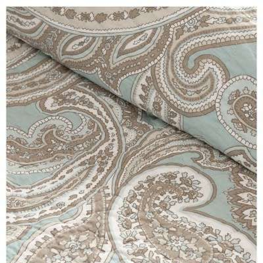 Coverlet Bedding Sets * | Budget Madison Park Dierdre Paisley Cotton Coverlet Set 4-Piece Blue