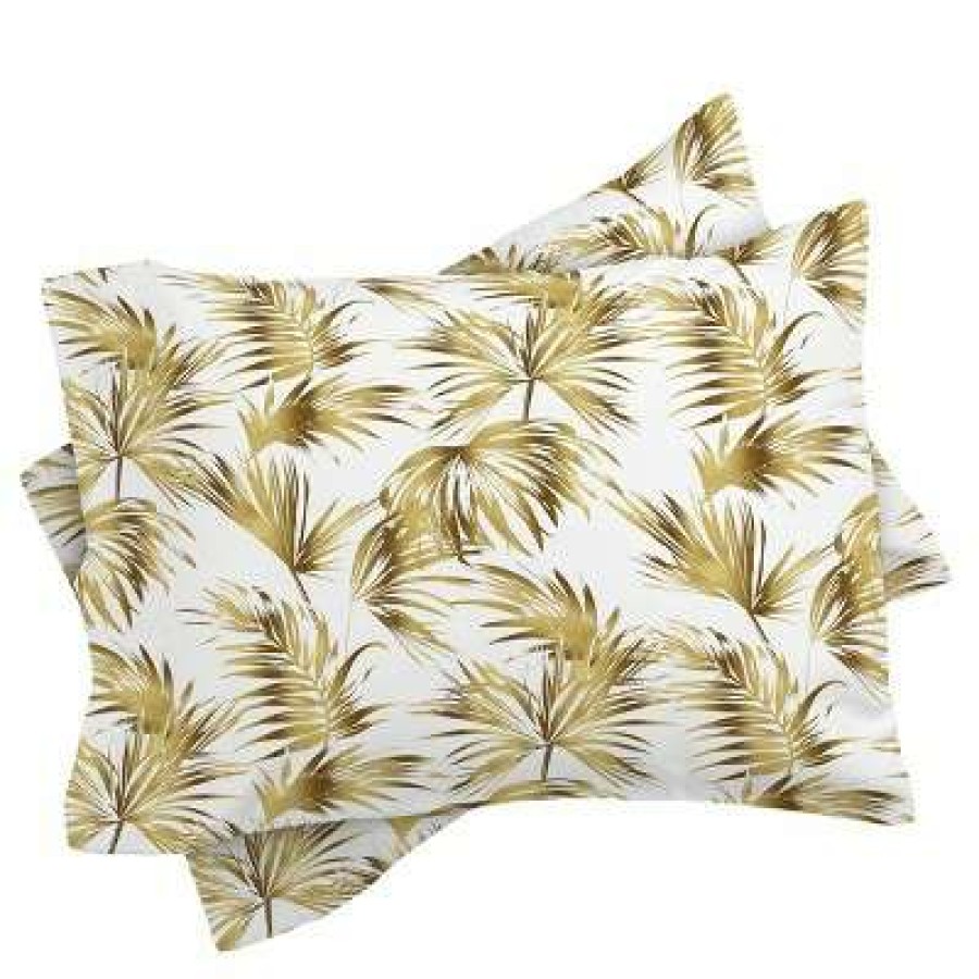 Duvet Cover Bedding Sets * | Top 10 Queen/Full Marta Barragan Camarasa Golden Palms Duvet Set Yellow Deny Designs