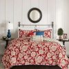 Quilt Bedding Sets * | Flash Sale Madison Park Rose Cotton Twill Reversible Coverlet Set Red