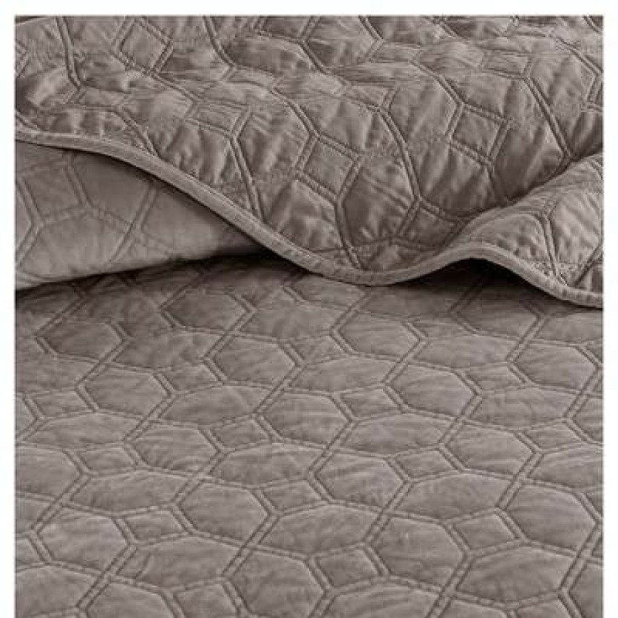 Coverlet Bedding Sets * | Hot Sale Madison Park Mercer Polyester Velvet Quilted Quilt Set