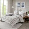 Duvet Cover Bedding Sets * | Budget Urban Habitat 3Pc Mason Stripe Print Ultra Soft Cotton Blend Jersey Knit Duvet Cover Set