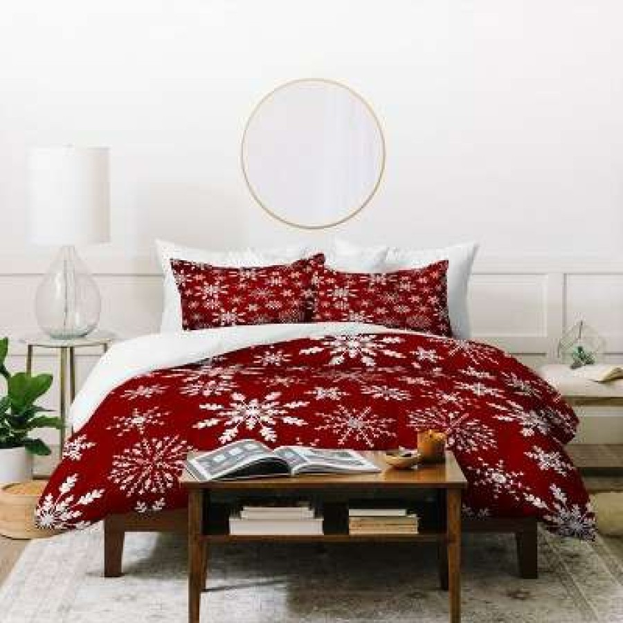 Duvet Cover Bedding Sets * | Top 10 Iveta Abolina Silent Night Duvet Cover Set Red Deny Designs