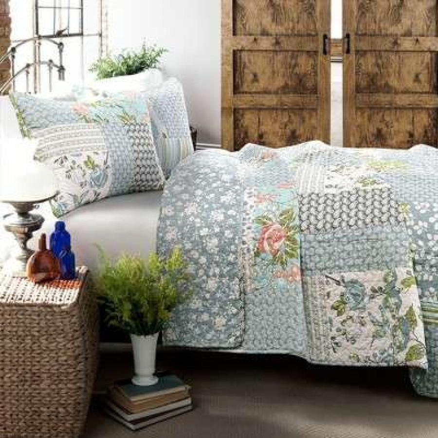 Quilt Bedding Sets * | Top 10 Lush Decor Blue Roesser Quilt Set Lush Decor