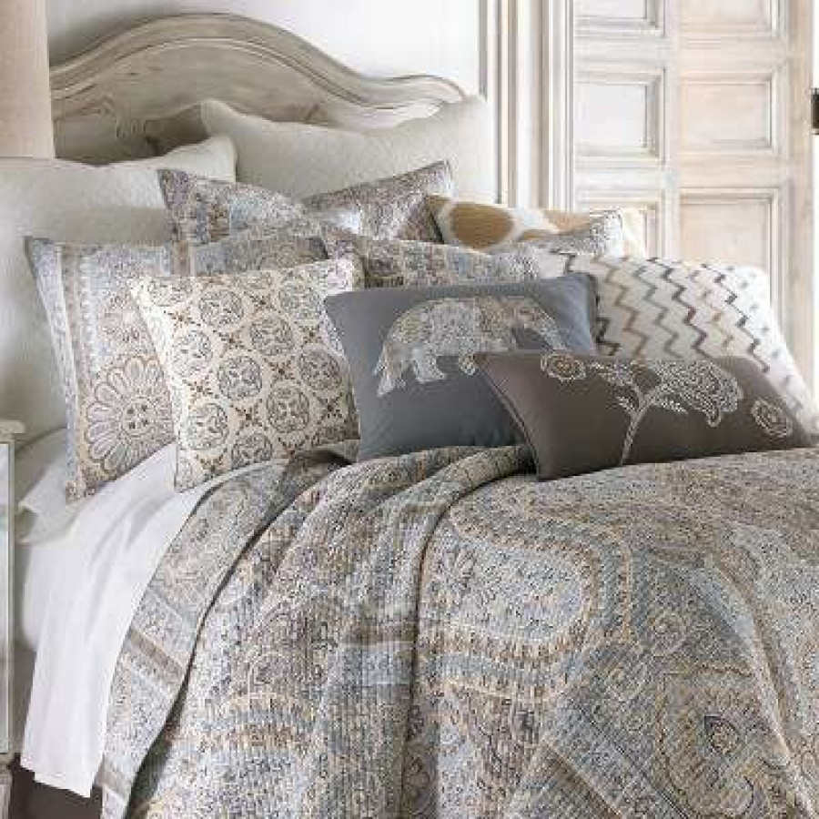 Quilt Bedding Sets * | Brand New Casablanca Grey Quilt And Pillow Sham Set Levtex Home