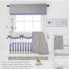 Comforter Bedding Sets * | Discount Bacati Love Gray Lilac 10 Pc Crib Bedding Set With Long Rail Guard Cover