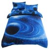 Duvet Cover Bedding Sets * | Cheapest 4 Pcs Twin Polyester Galaxy Sky Cosmos Night Bedding Sets Twin Blue Piccocasa