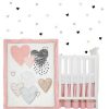 Quilt Bedding Sets * | Flash Sale Lambs & Ivy Signature Heart To Heart 4-Piece Crib Bedding Set Pink, Gray