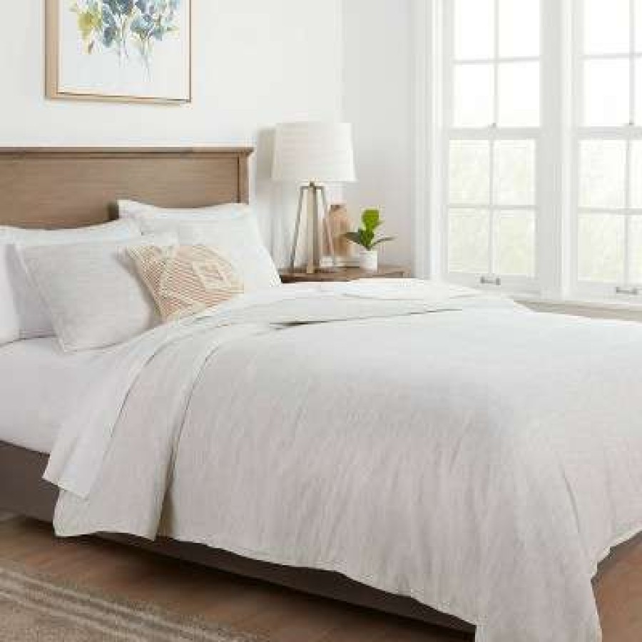 Coverlet Bedding Sets * | Promo Space Dyed Cotton Linen Duvet & Sham Set Threshold