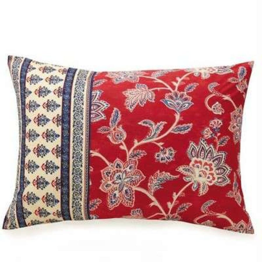 Comforter Bedding Sets * | Brand New Indigo Bazaar 5Pc Marbella Comforter & Sham Set Red