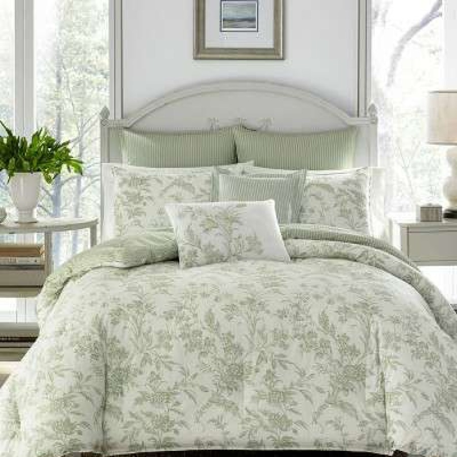 Comforter Bedding Sets * | Outlet Pastel Green Natalie Comforter Set Laura Ashley