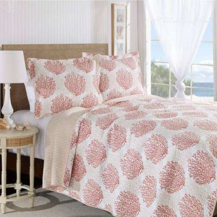 Quilt Bedding Sets * | Best Deal Coral Quilt Set Laura Ashley