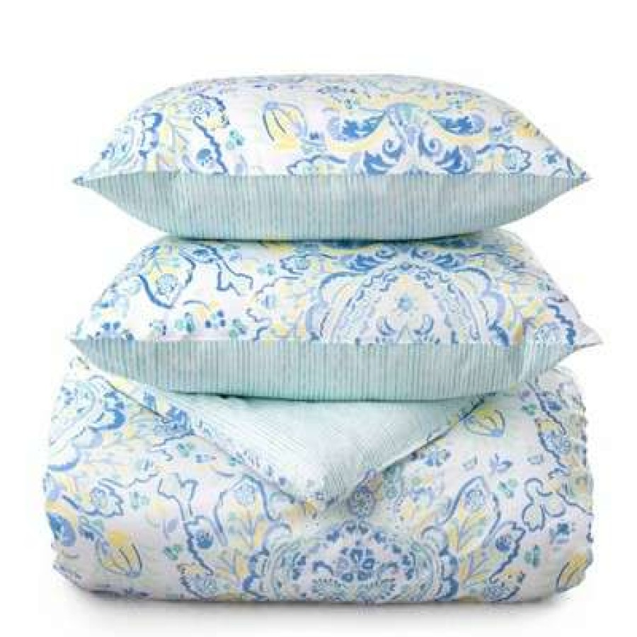 Duvet Cover Bedding Sets * | Best Reviews Of Yasmin Cotton Sateen Duvet Cover Set Martha Stewart