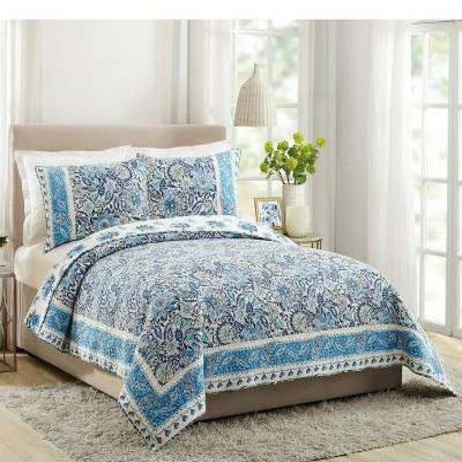 Quilt Bedding Sets * | Outlet Bisou Floral Quilt Set Dena Home