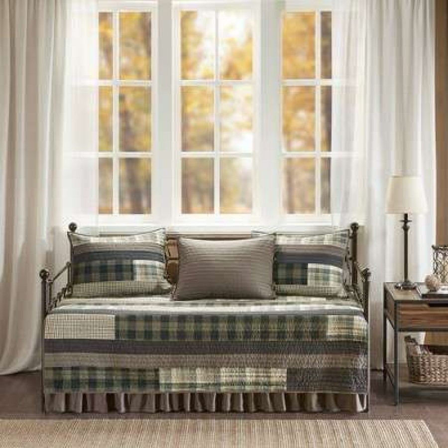 Coverlet Bedding Sets * | Outlet Woolrich Winter Plains 5 Piece Day Bed Cover Set Tan