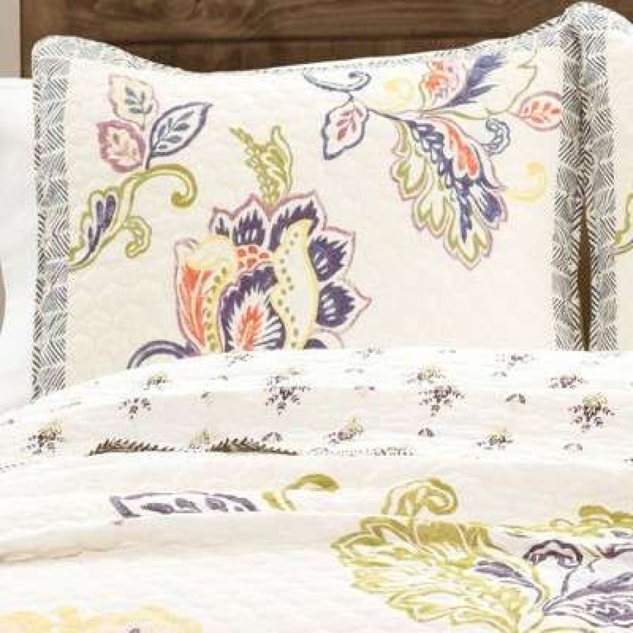 Quilt Bedding Sets * | Coupon Lush Decor Aster Quilt Coral/ 3 Piece Set Lush Decor