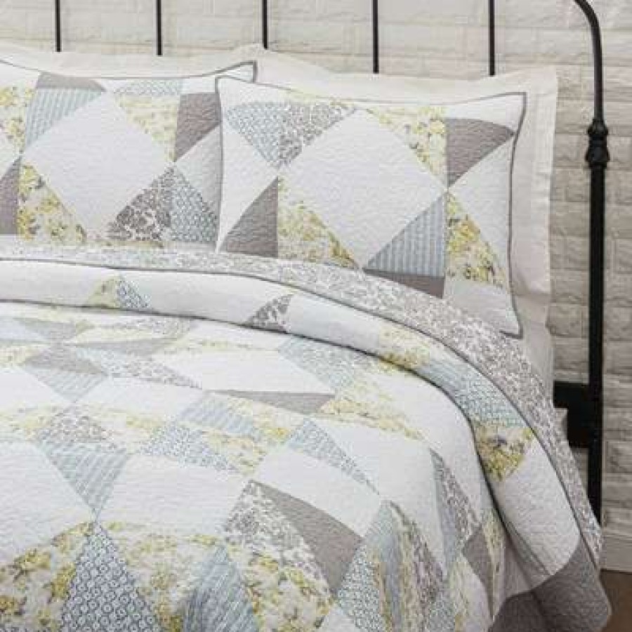 Quilt Bedding Sets * | Promo Reine Marie Quilt Set Mary Jane'S Home White/Gray