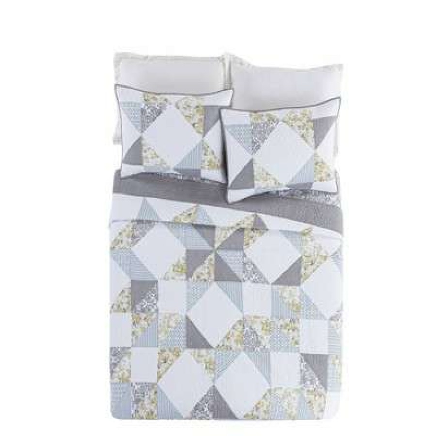 Quilt Bedding Sets * | Promo Reine Marie Quilt Set Mary Jane'S Home White/Gray