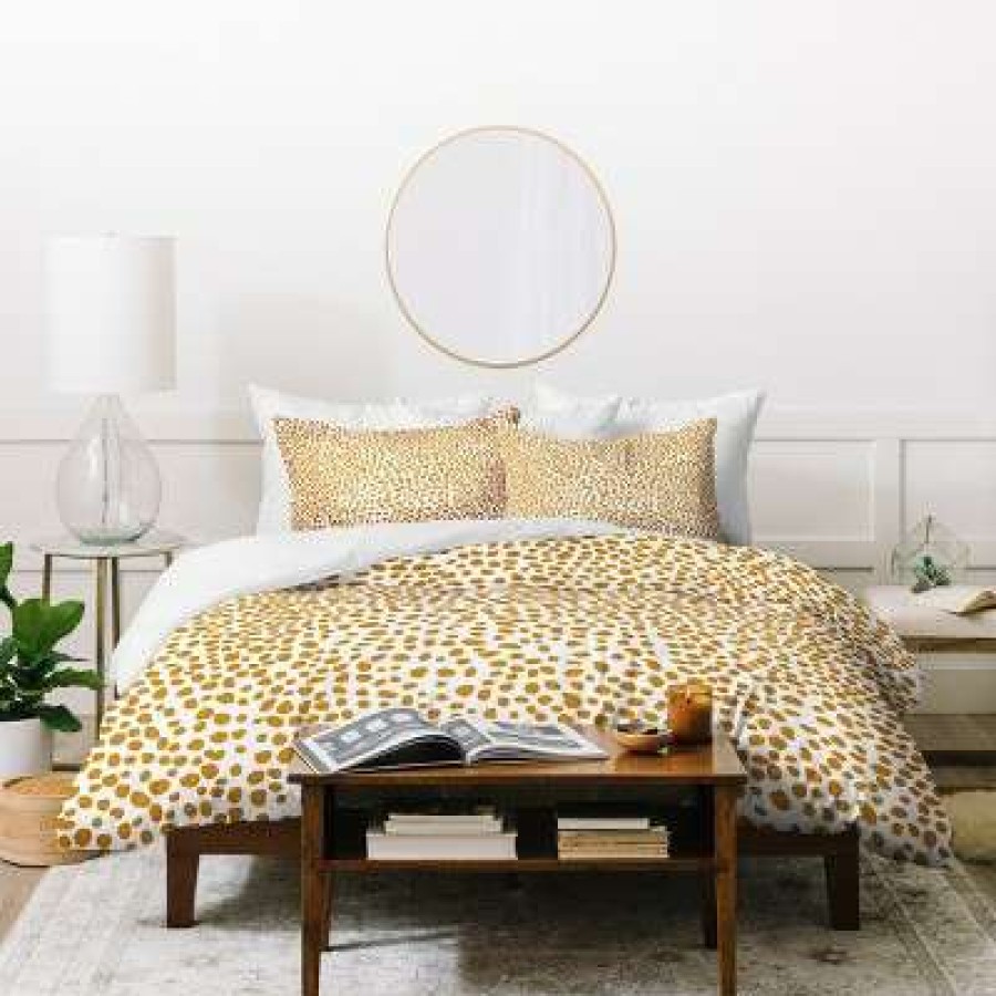 Duvet Cover Bedding Sets * | Outlet Iveta Abolina La Jardin Noir Dot Duvet Set Deny Designs