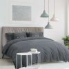 Duvet Cover Bedding Sets * | Deals 5 Pcs 110Gsm Brushed Microfiber Solid Bedding Sets Queen Dark Gray Piccocasa