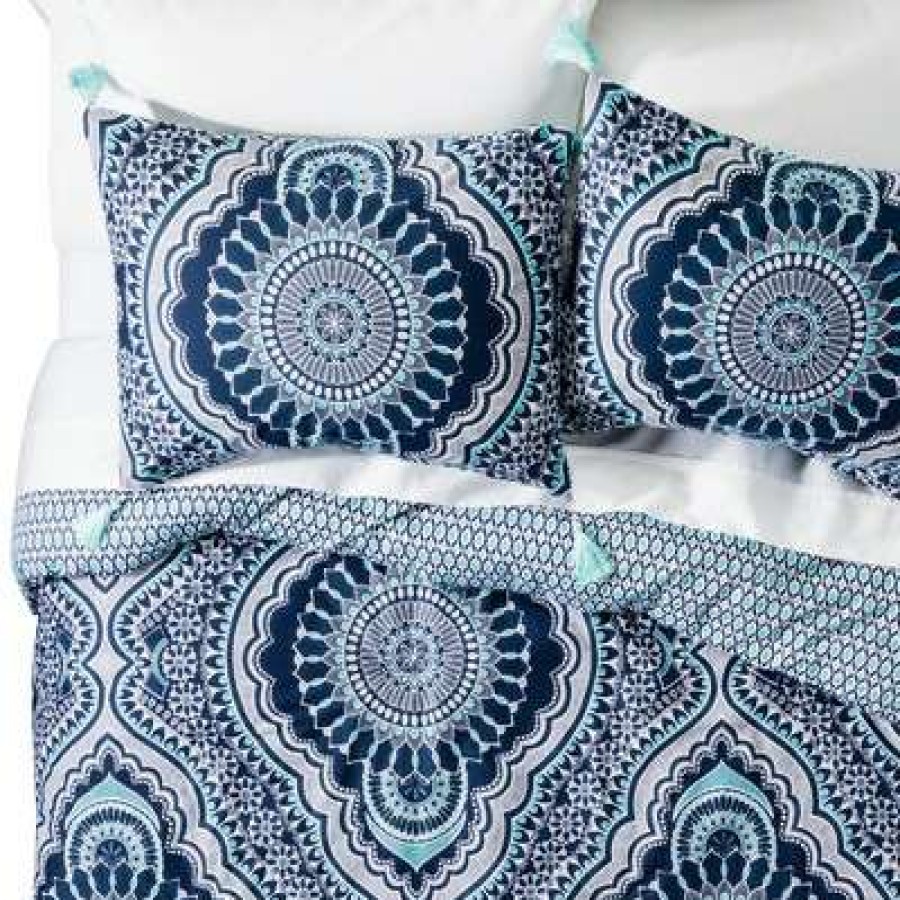 Comforter Bedding Sets * | Best Deal Blue Akina Comforter Set Mudhut