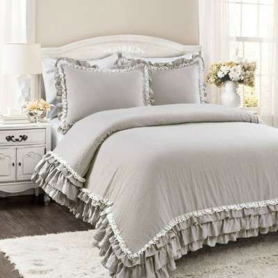 Comforter Bedding Sets * | Top 10 Lush Decor Ella Lace Ruffle Comforter Set Lush Decor